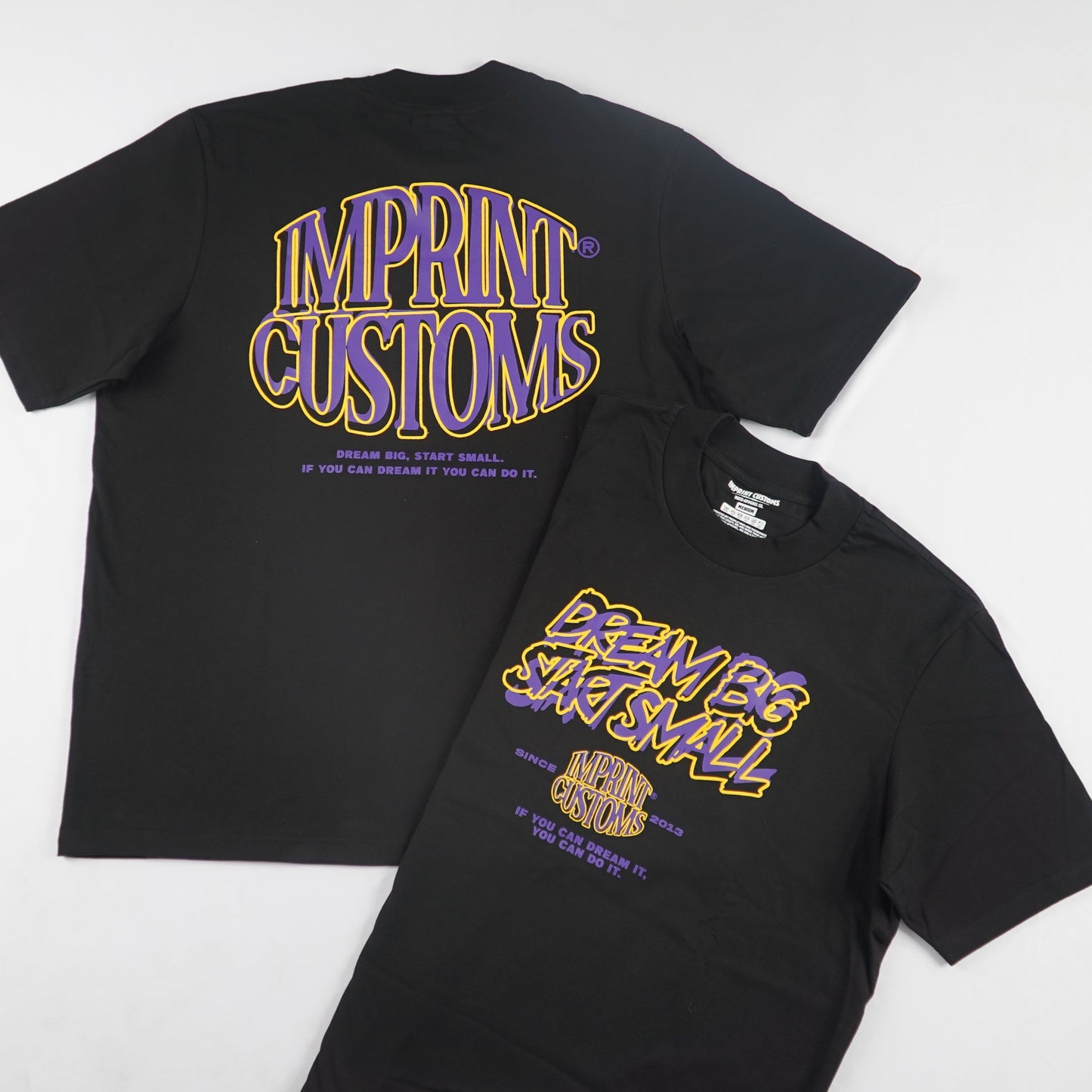 IMPRINT CUSTOMS - DROMMA BLACK COTTON TEES