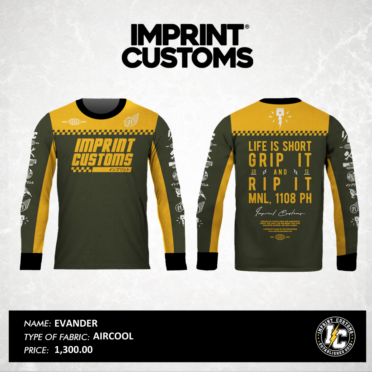 IMPRINT CUSTOMS - EVANDER RIDING JERSEY