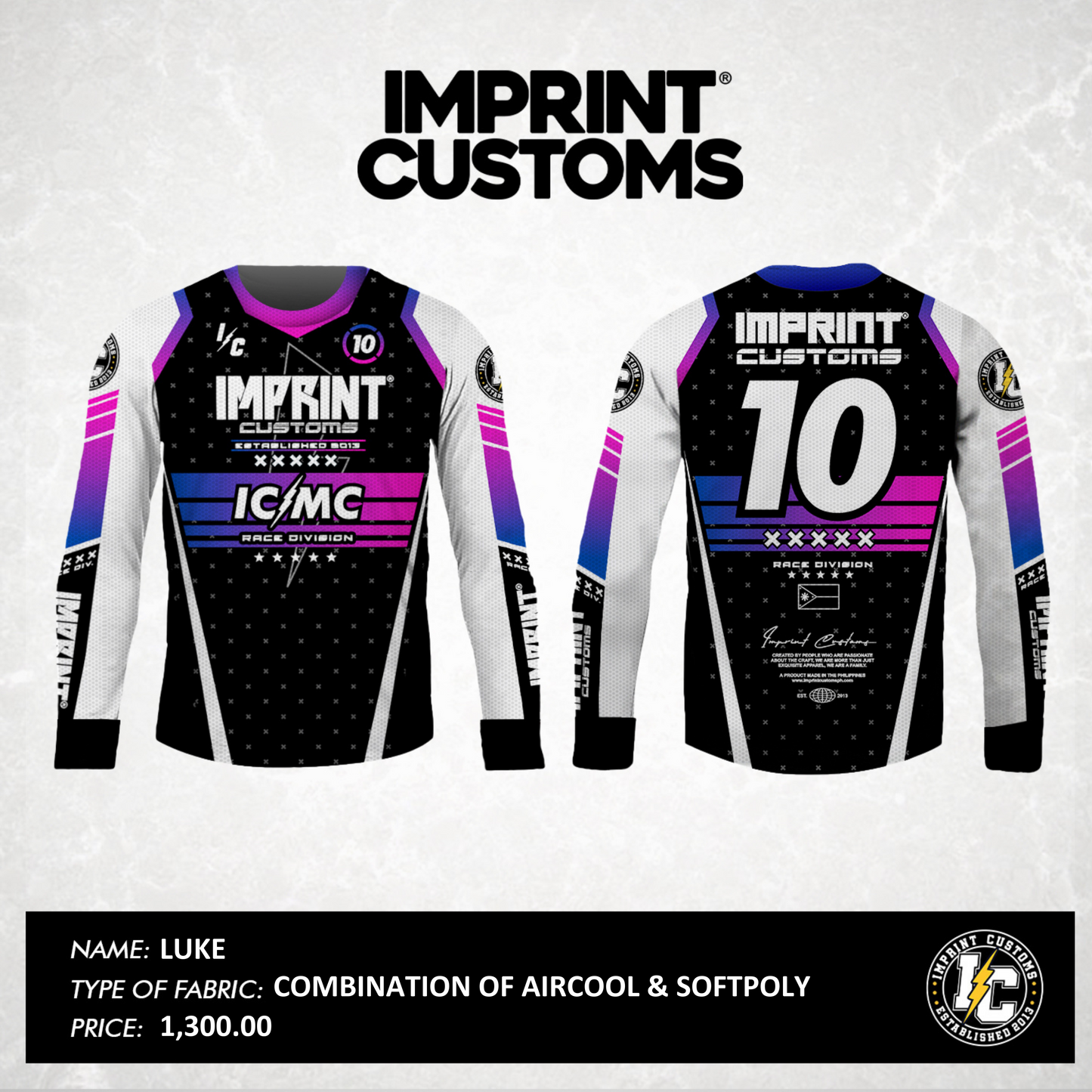 IMPRINT CUSTOMS - LUKE RIDING JERSEY W/ PADS