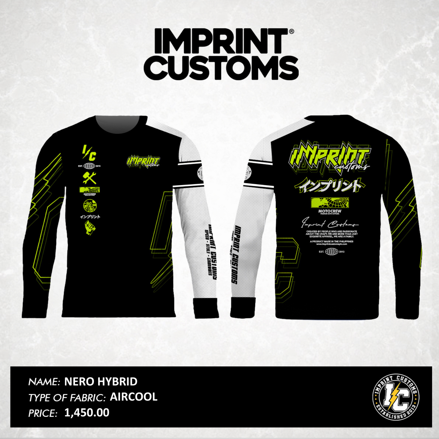 IMPRINT CUSTOMS - NERO HYBRID RIDING JERSEY