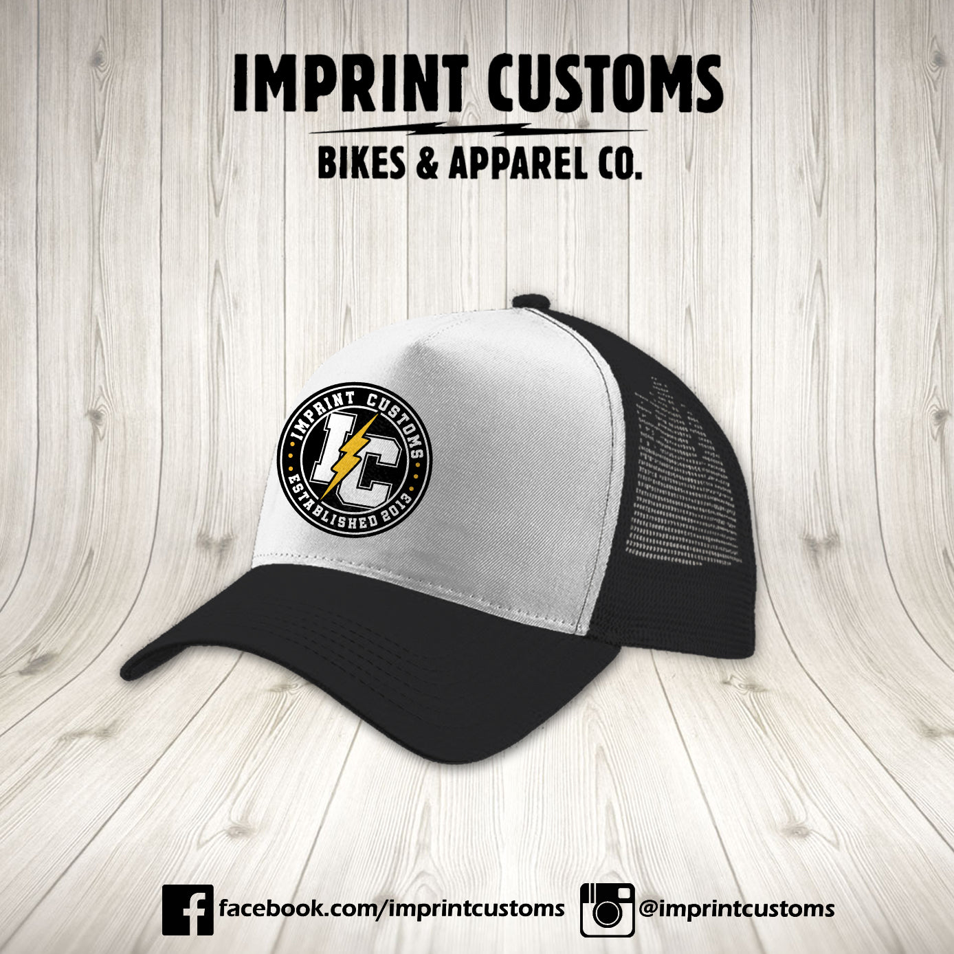 YUPOONG TRUCKER CAP - VARSITY WHITE BLACK