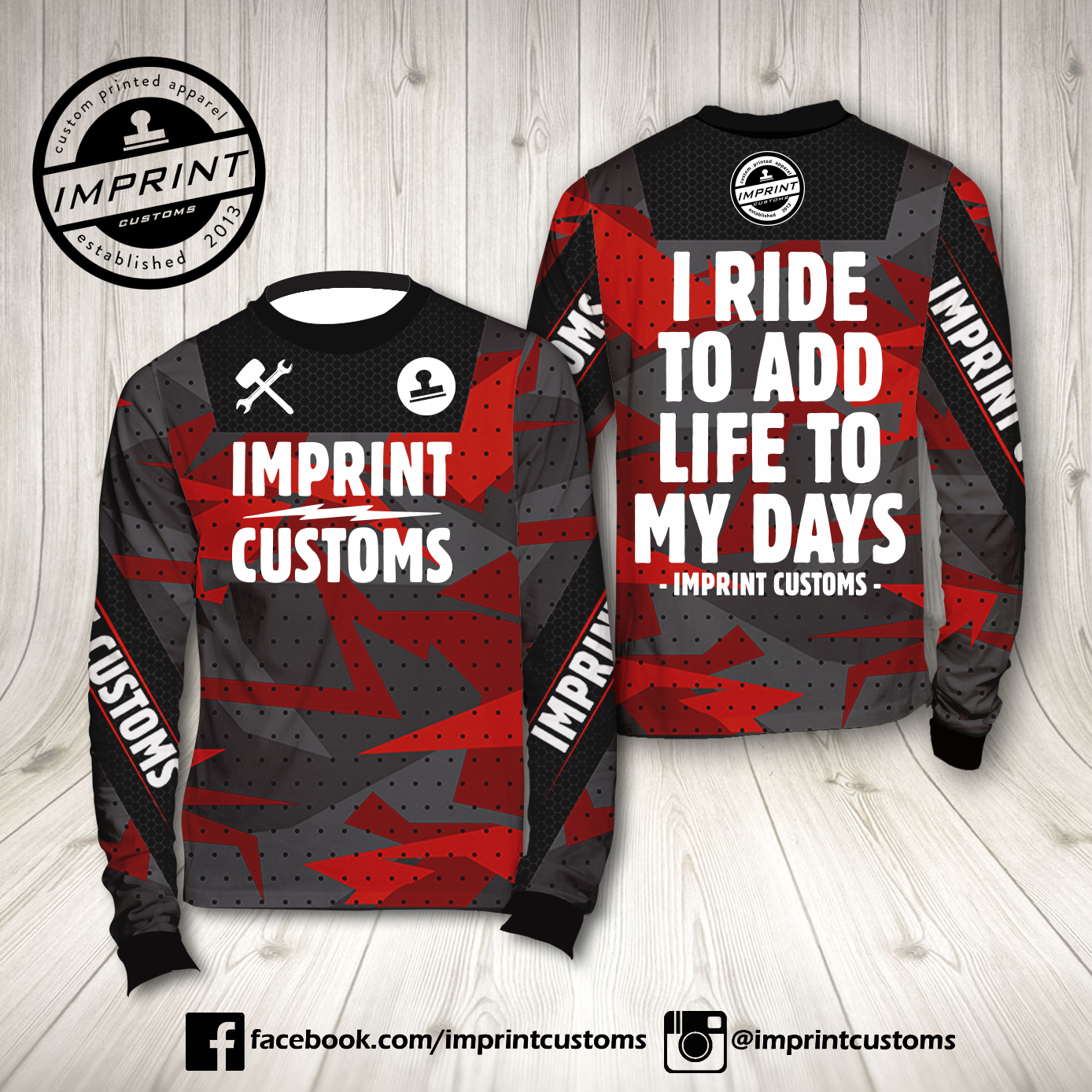 Imprint Customs - RedCamo Riding Jersey