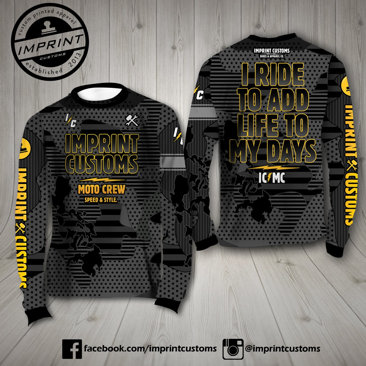 Imprint Customs - BlackCamo Riding Jersey
