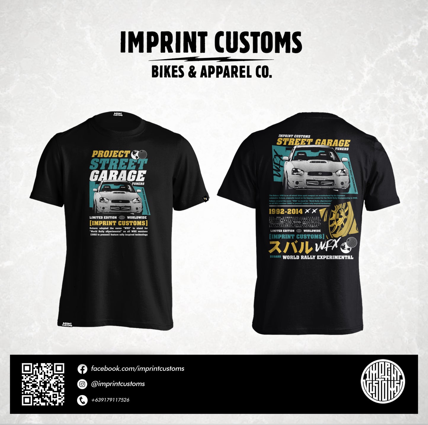 IMPRINT CUSTOMS - AOI BLACK COTTON TEES