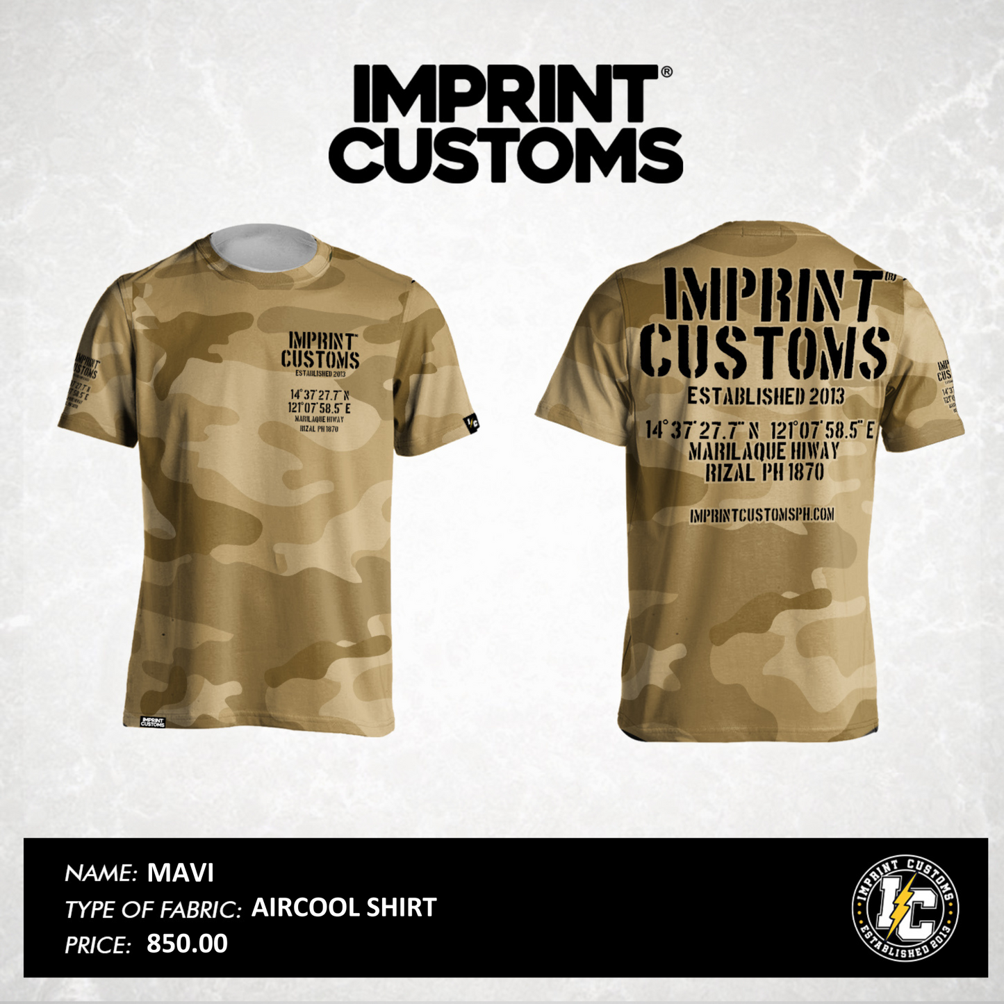 IMPRINT CUSTOMS - MAVI AIRCOOL SHIRT